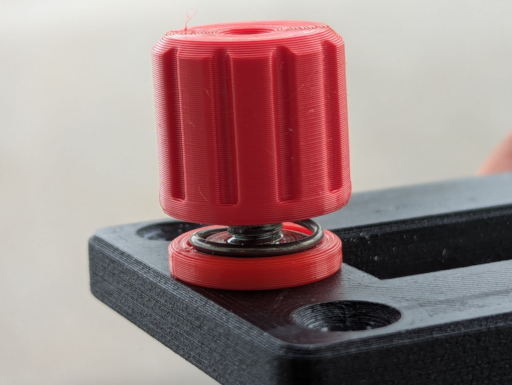 3D printed TPU knob with spring assembly mechanism